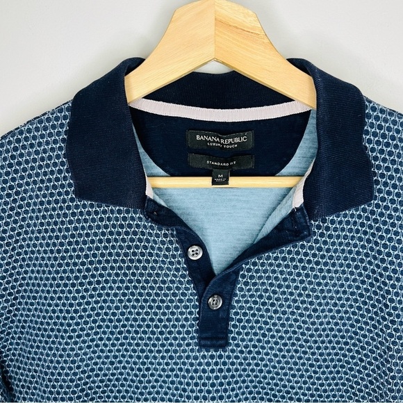 Geo Printed Luxury Touch Soft Standard Cotton Polo M - Picture 5 of 7